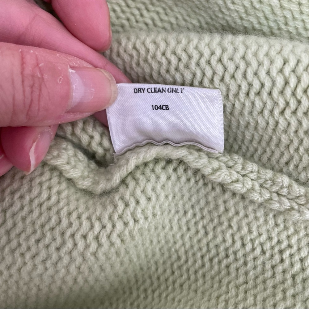 EILEEN FISHER Green 100% Cashmere Sweater S Mock Neck - Picture 5 of 7
